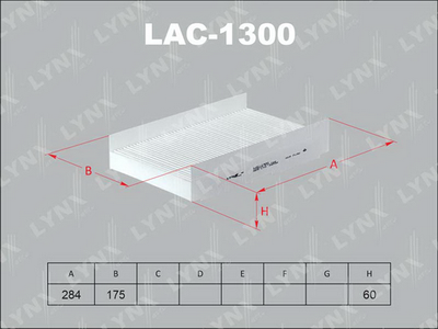 LAC1300 LYNXauto Фильтр, воздух во внутренном пространстве