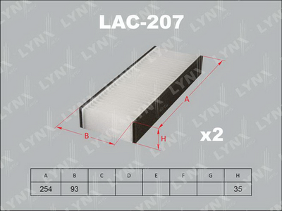 LAC207 LYNXauto Фильтр, воздух во внутренном пространстве