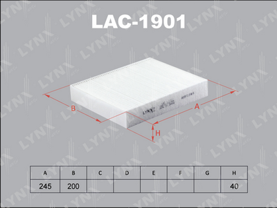 LAC1901 LYNXauto Фильтр, воздух во внутренном пространстве