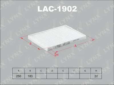 LAC1902 LYNXauto Фильтр, воздух во внутренном пространстве