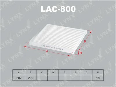 LAC800 LYNXauto Фильтр, воздух во внутренном пространстве