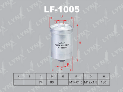 LF1005 LYNXauto Топливный фильтр
