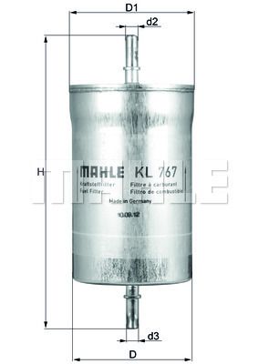 KL767 MAHLE Топливный фильтр