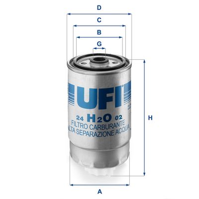 24H2O02 UFI Топливный фильтр