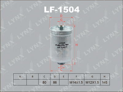LF1504 LYNXauto Топливный фильтр