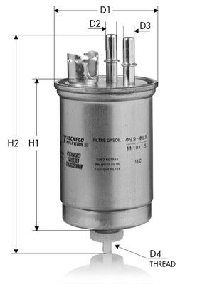 GS250 TECNECO FILTERS Топливный фильтр