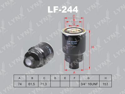 LF244 LYNXauto Топливный фильтр