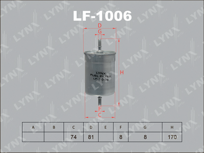 LF1006 LYNXauto Топливный фильтр