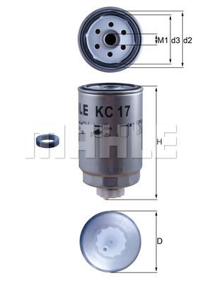 KC17D MAHLE Топливный фильтр