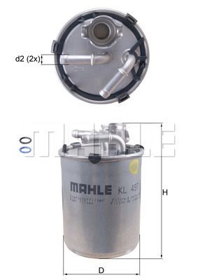 KL497D MAHLE Топливный фильтр