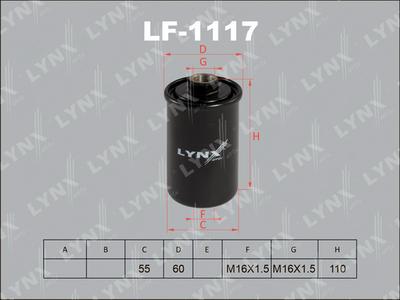 LF1117 LYNXauto Топливный фильтр