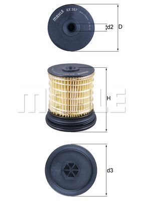 KX397 MAHLE Топливный фильтр