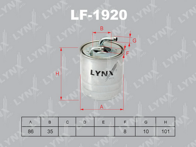 LF1920 LYNXauto Топливный фильтр