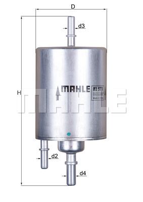 KL571 MAHLE Топливный фильтр