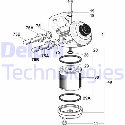 6260B741B DELPHI Топливный фильтр