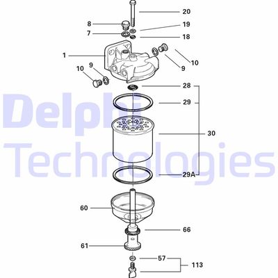 5836B325 DELPHI Топливный фильтр