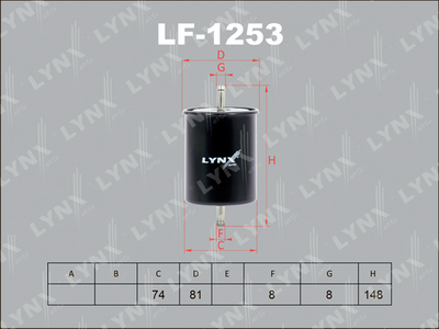 LF1253 LYNXauto Топливный фильтр