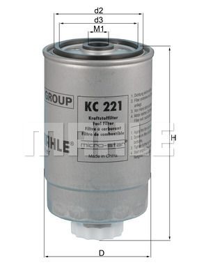 KC221 MAHLE Топливный фильтр