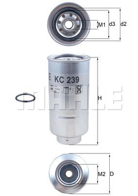 KC239D MAHLE Топливный фильтр