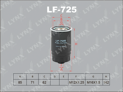 LF725 LYNXauto Топливный фильтр