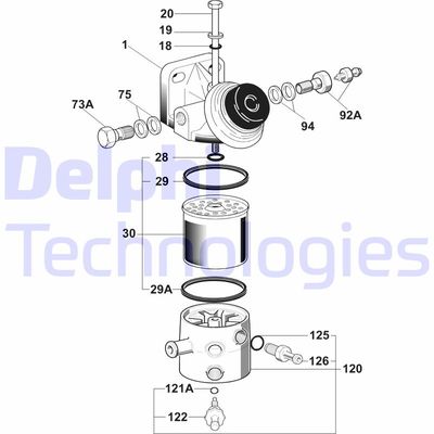 6260B650B DELPHI Топливный фильтр