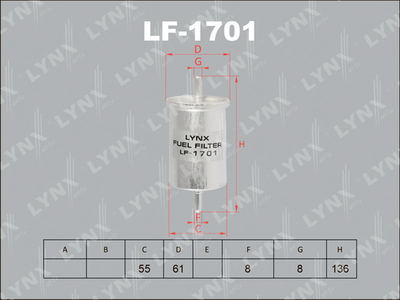 LF1701 LYNXauto Топливный фильтр