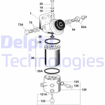 6260B655B DELPHI Топливный фильтр