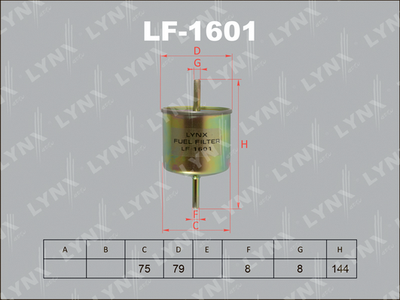 LF1601 LYNXauto Топливный фильтр
