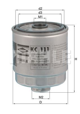 KC111 MAHLE Топливный фильтр