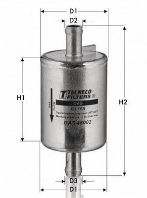 GAS46002 TECNECO FILTERS Топливный фильтр