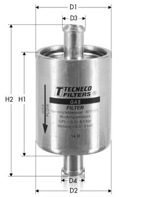 GAS13 TECNECO FILTERS Топливный фильтр