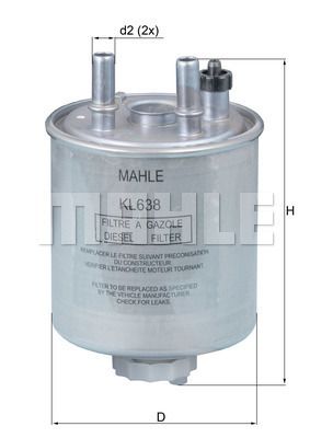 KL638 MAHLE Топливный фильтр