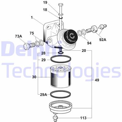 6260B612 DELPHI Топливный фильтр