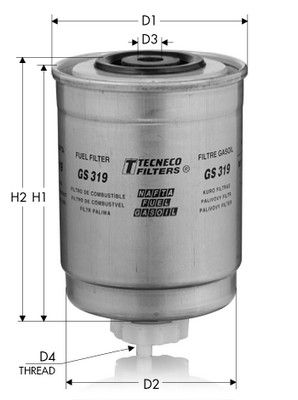 GS319 TECNECO FILTERS Топливный фильтр