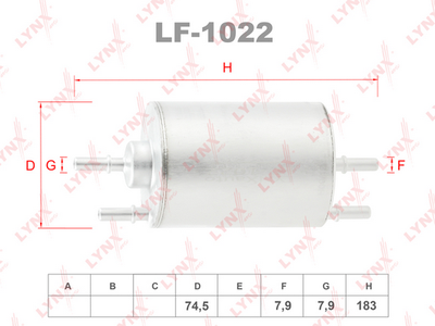 LF1022 LYNXauto Топливный фильтр