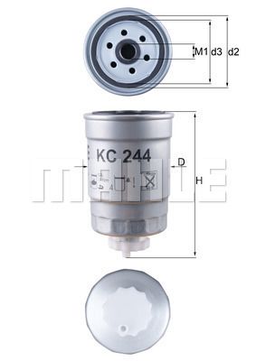 KC244 MAHLE Топливный фильтр