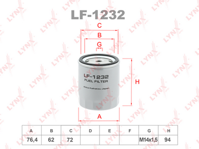 LF1232 LYNXauto Топливный фильтр
