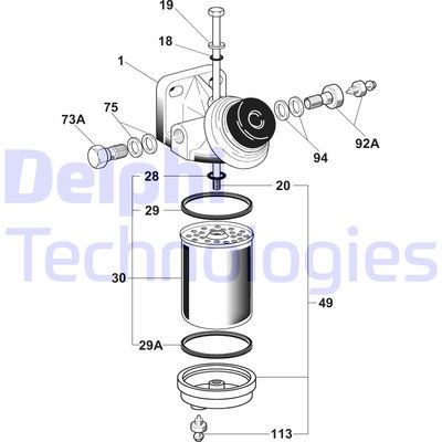 6260B615B DELPHI Топливный фильтр