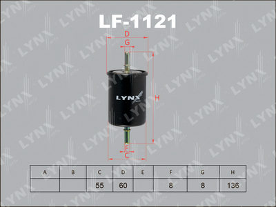 LF1121 LYNXauto Топливный фильтр