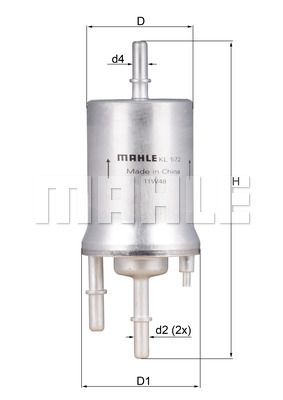 KL572 MAHLE Топливный фильтр