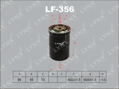 LF356 LYNXauto Топливный фильтр