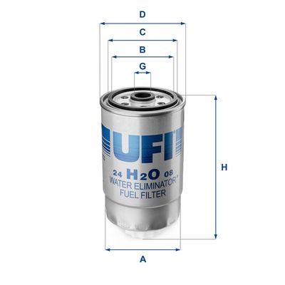 24H2O08 UFI Топливный фильтр