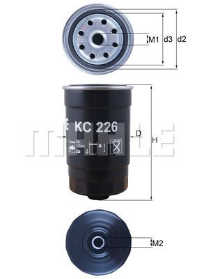 KC226 MAHLE Топливный фильтр