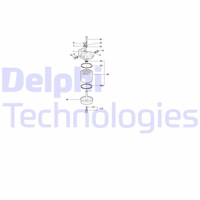 5836B910 DELPHI Топливный фильтр