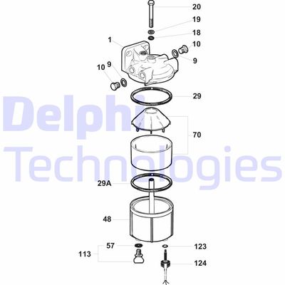 5836B250 DELPHI Топливный фильтр