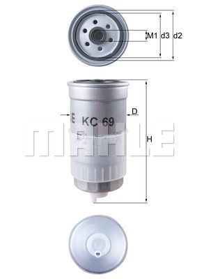 KC69 MAHLE Топливный фильтр