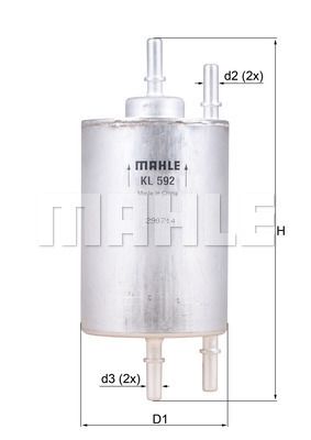 KL592 MAHLE Топливный фильтр