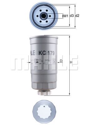 KC179 MAHLE Топливный фильтр
