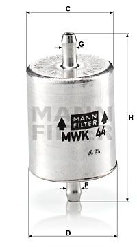 MWK44 MANN-FILTER Топливный фильтр
