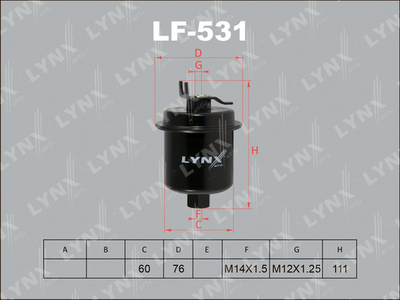 LF531 LYNXauto Топливный фильтр